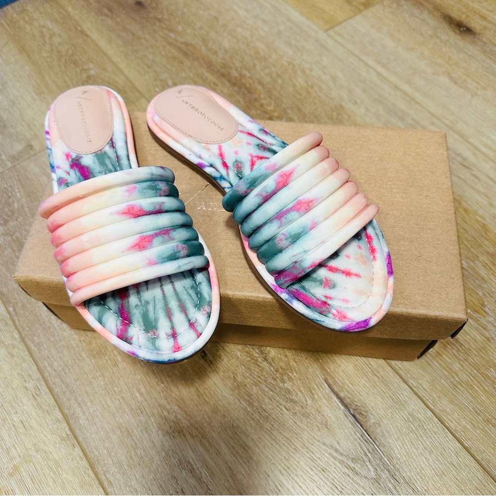 Anthropologie tie dye sandals